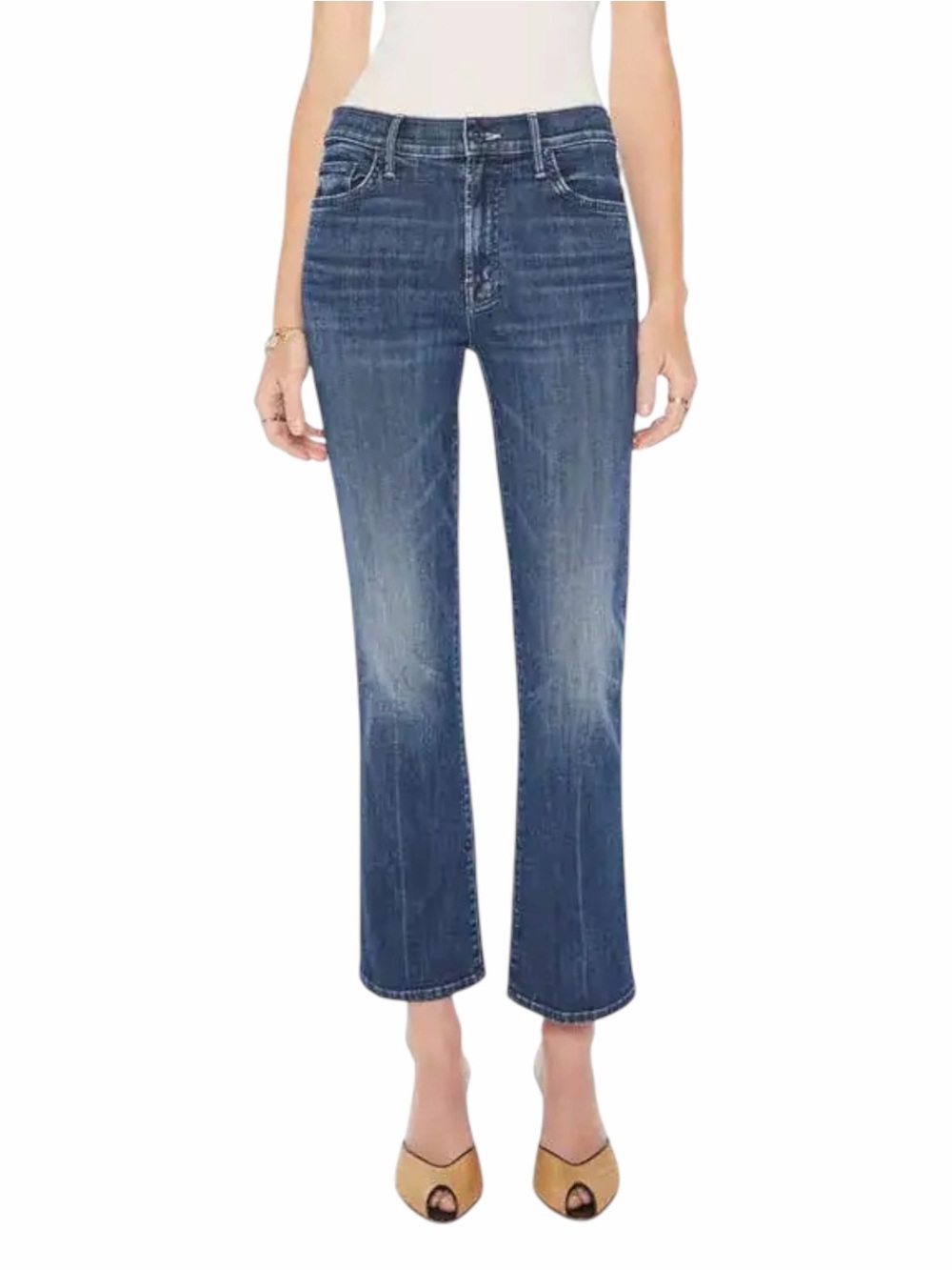 MOTHER The Outsider High Waist Ankle Bootcut Jeans Blue Sz 30